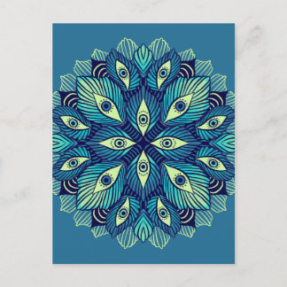 Trippy Psychedelic Eyes Floral Surreal Art Postcard