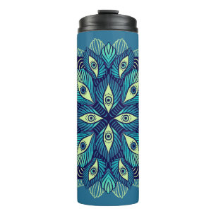 Trippy Psychedelic Eyes Floral Surreal Art Thermal Tumbler
