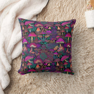 Trippy Psychedelic Mushroom Pattern Cushion