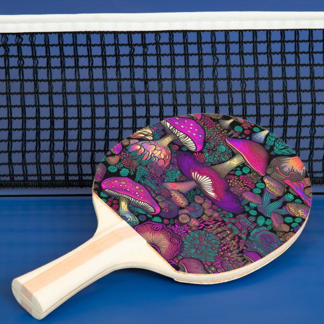 Trippy Psychedelic Mushroom Pattern Ping Pong Paddle (Insitu)