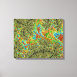 Trippy Psychedelic Spiral Fractal Art Canvas Print