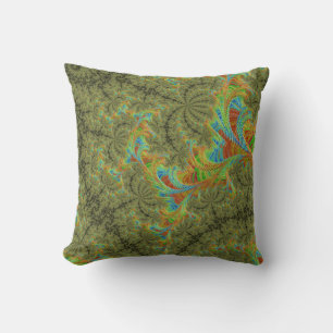 Trippy Psychedelic Spiral Fractal Art Cushion