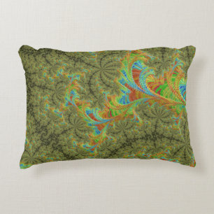Trippy Psychedelic Spiral Fractal Art Decorative Cushion
