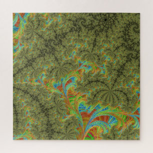 Trippy Psychedelic Spiral Fractal Art Jigsaw Puzzle