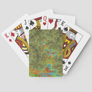 Trippy Psychedelic Spiral Fractal Art Playing Cards