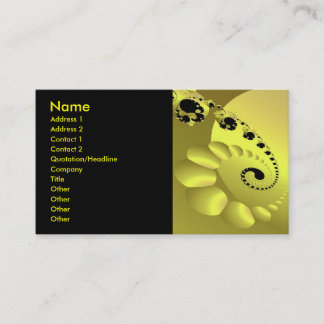 Trippy Psychedelic Yellow Spiral Fine Fractal Business Card