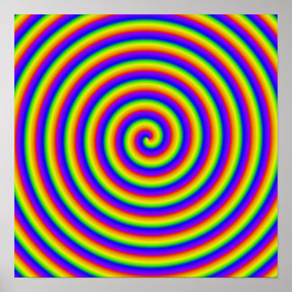 trippy rainbow coil poster
