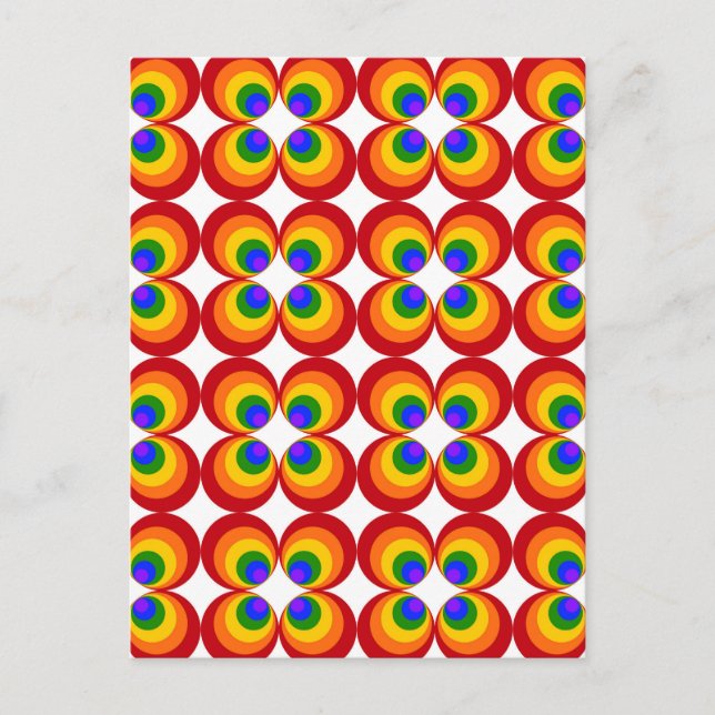 Trippy Rainbow Flowers Postcard (Front)