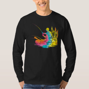 Trippy Rainbow Hippie Tie Dye Fishing T-Shirt
