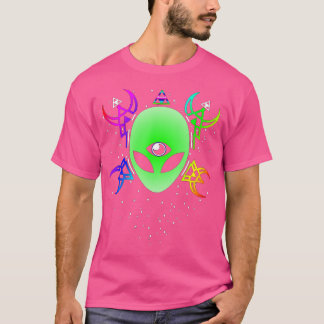 Trippy Rave Alien Sacred Geometry Spiritual 3Rd Ey T-Shirt