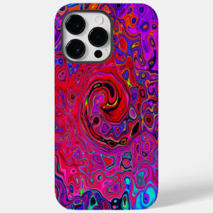 Trippy Red and Purple Abstract Retro Liquid Swirl Case-Mate iPhone 14 Pro Max Case
