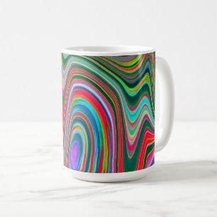 Trippy Red, Green and Blue Abstract Groovy Art Coffee Mug