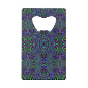Trippy Retro Royal Blue and Lime Green Abstract