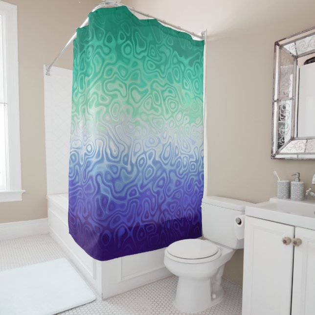 Trippy Ripply Funky Boho MLM Men Loving Men Pride Shower Curtain (In Situ)