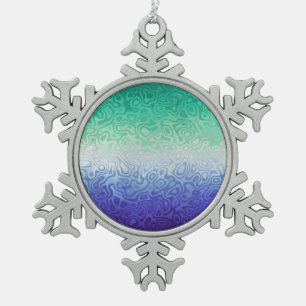 Trippy Ripply Funky Boho MLM Men Loving Men Pride Snowflake Pewter Christmas Ornament