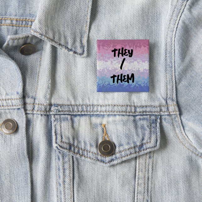 Trippy Ripply Groovy Eccentric Bigender Pride Flag 15 Cm Square Badge (In Situ)