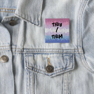 Trippy Ripply Groovy Eccentric Bigender Pride Flag 15 Cm Square Badge