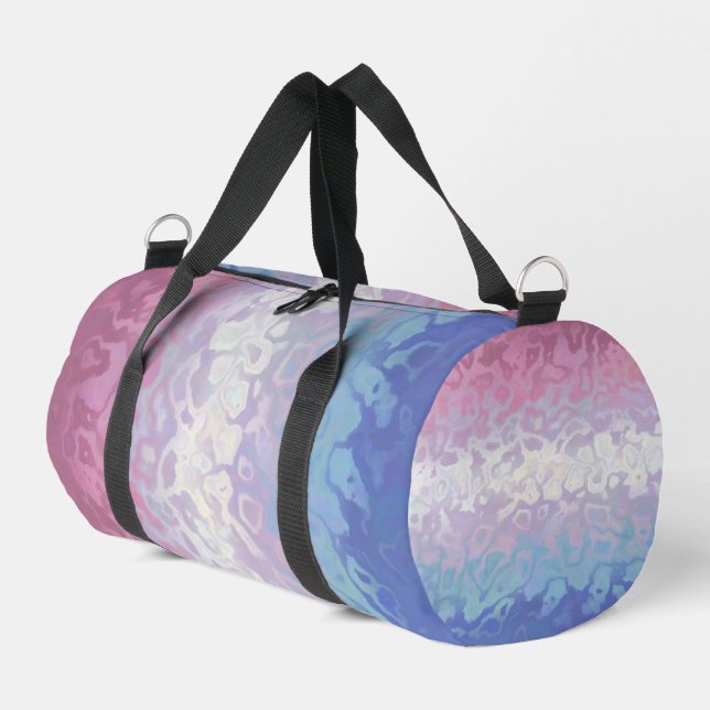 Trippy Ripply Groovy Eccentric Bigender Pride Flag Duffle Bag (Left Corner)