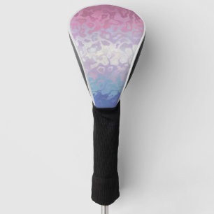 Trippy Ripply Groovy Eccentric Bigender Pride Flag Golf Head Cover