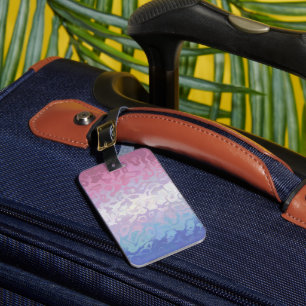 Trippy Ripply Groovy Eccentric Bigender Pride Flag Luggage Tag