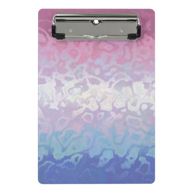 Trippy Ripply Groovy Eccentric Bigender Pride Flag Mini Clipboard (Front)