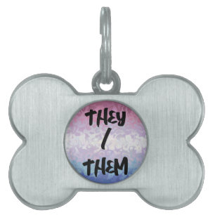Trippy Ripply Groovy Eccentric Bigender Pride Flag Pet ID Tag