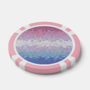 Trippy Ripply Groovy Eccentric Bigender Pride Flag Poker Chips