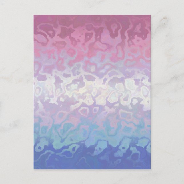 Trippy Ripply Groovy Eccentric Bigender Pride Flag Postcard (Front)