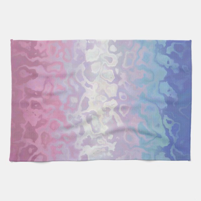 Trippy Ripply Groovy Eccentric Bigender Pride Flag Tea Towel (Horizontal)
