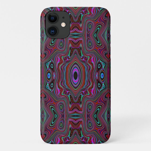 Trippy Seafoam Green and Magenta Abstract Pattern Case-Mate iPhone Case (Back)