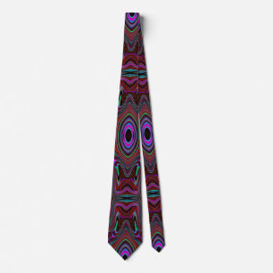 Trippy Seafoam Green and Magenta Abstract Pattern Tie