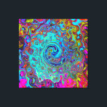 Trippy Sky Blue Abstract Retro Liquid Swirl Canvas Print<br><div class="desc">This Original Digital Oil Painting by My Rubio Garden features a Trippy Sky Blue Abstract Retro Liquid Swirl with Magenta,  Yellow,  Aqua,  Purple,  Turquoise,  and Red Accents. The result is a colourful,  trippy,  groovy,  marbled abstract design that you will love!</div>