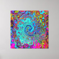 Trippy Sky Blue Abstract Retro Liquid Swirl