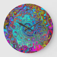 Trippy Sky Blue Abstract Retro Liquid Swirl