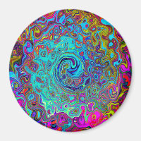 Trippy Sky Blue Abstract Retro Liquid Swirl
