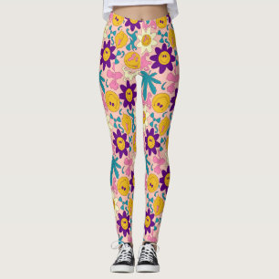 Trippy Smiley Seamless Pattern Leggings