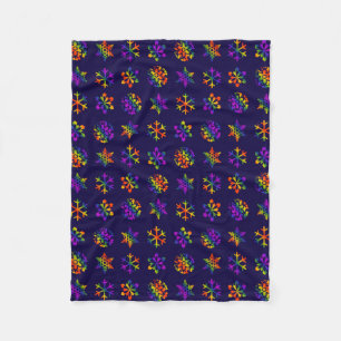 Trippy Snowflakes Fleece Blanket