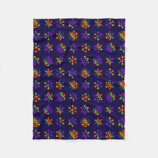 Trippy Snowflakes Fleece Blanket