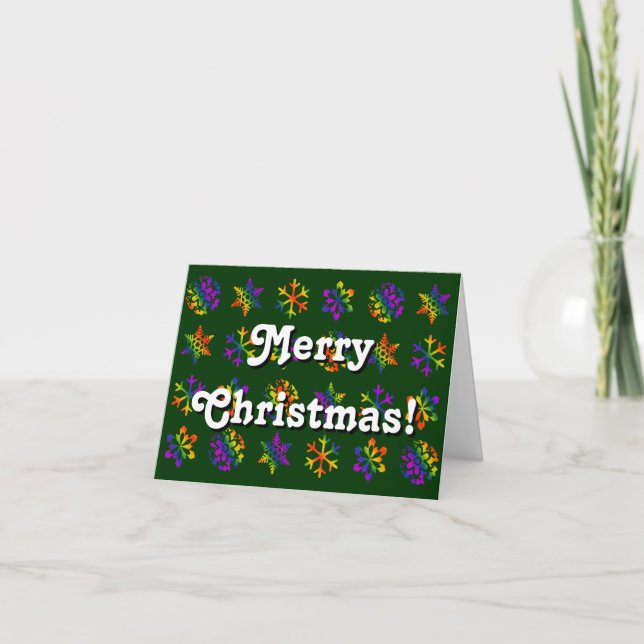 Trippy Snowflakes Holiday Card (Front)