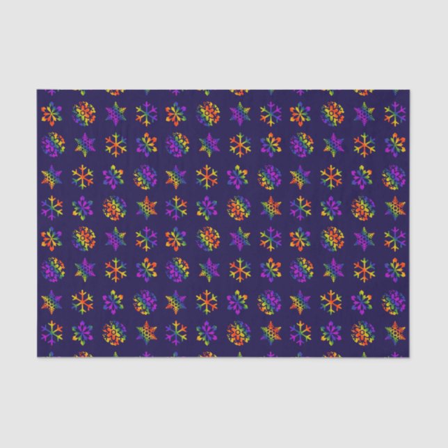 Trippy Snowflakes Tissue Paper (Front)