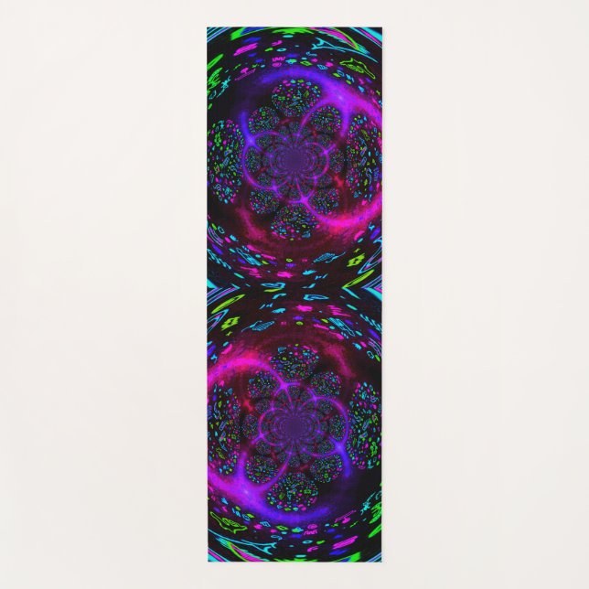 Trippy Spiral Neon Yoga Mat (Front)