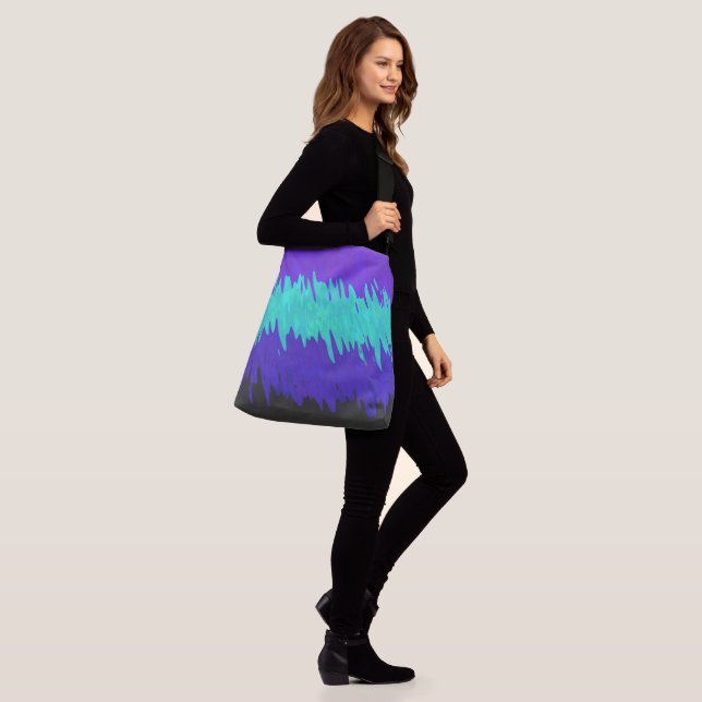 Trippy Squiggly Abstract Alexigender Pride Flag Crossbody Bag (On Model)