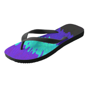 Trippy Squiggly Abstract Alexigender Pride Flag Flip Flops