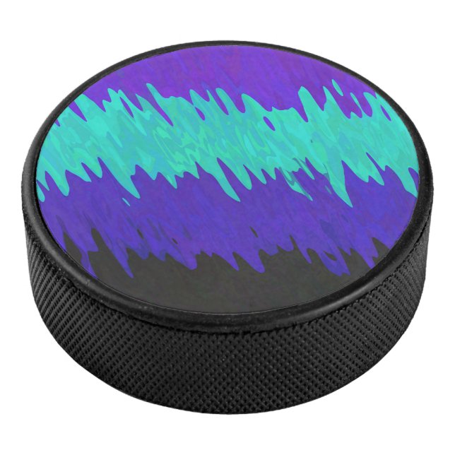 Trippy Squiggly Abstract Alexigender Pride Flag Hockey Puck (3/4)