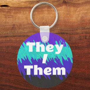 Trippy Squiggly Abstract Alexigender Pride Flag Key Ring