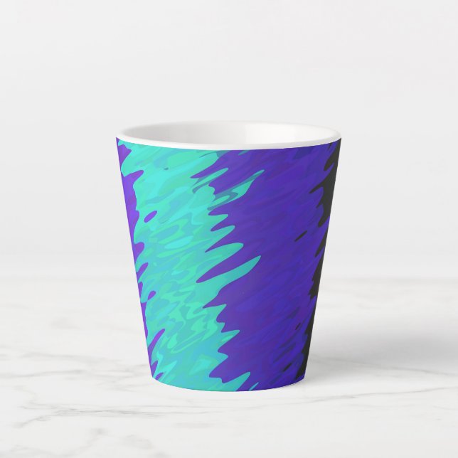 Trippy Squiggly Abstract Alexigender Pride Flag Latte Mug (Front)
