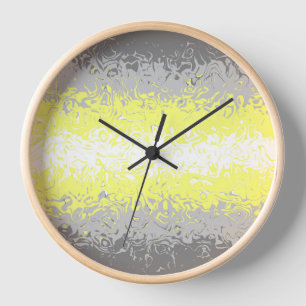 Trippy Squiggly Abstract Demigender Pride Flag Clock