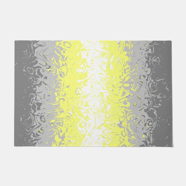 Trippy Squiggly Abstract Demigender Pride Flag Doormat (Front)
