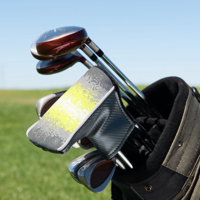 Trippy Squiggly Abstract Demigender Pride Flag Golf Head Cover (In Situ)