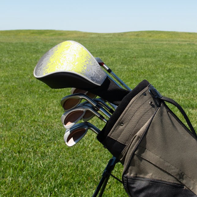 Trippy Squiggly Abstract Demigender Pride Flag Golf Head Cover (In Situ)